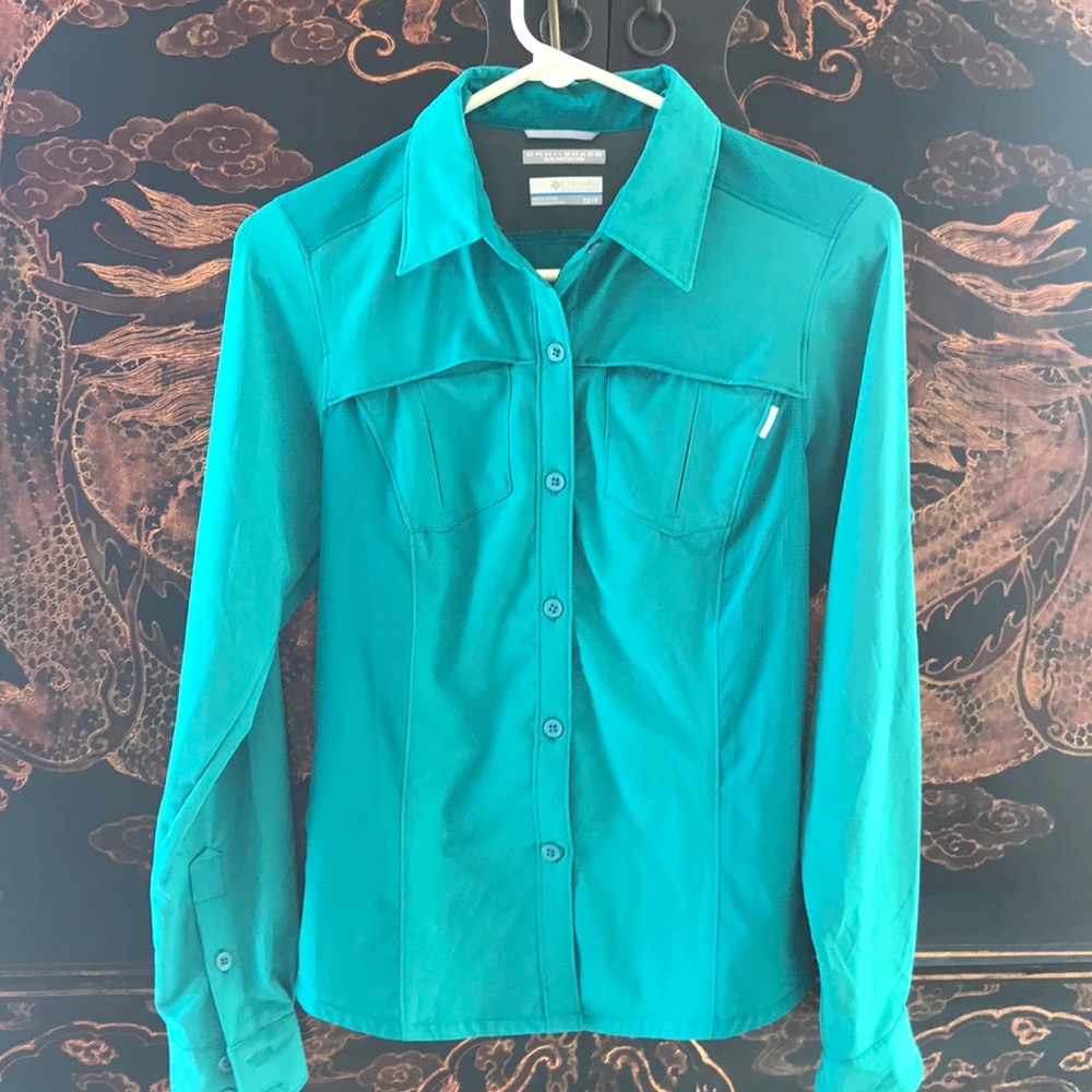 COLUMBIA Outerwear emerald green sz XS LONG SLEEVE